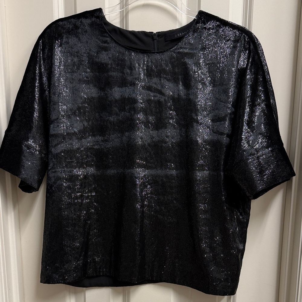 J Brand Shimmering Black Blouse